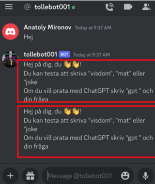 The message come twice from discord without sharding