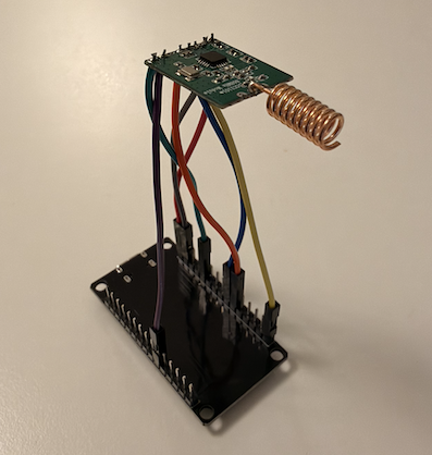 the soldered cc1101 and esp32